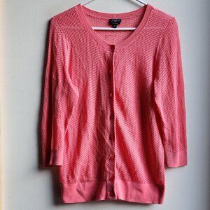 Talbots Peachy Pink Button Down Lightweight Cardigan Size Petite Medium
